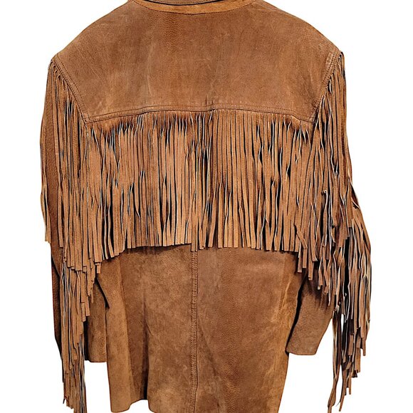Winlit Suede Fringe Vintage Jacket Fully Lined Western Gender Neutral 1970s - Picture 3 of 7